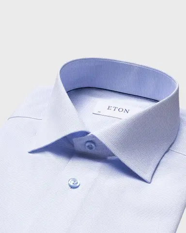 Eton Men's Contemporary Fit Textured Solid Shirt | Thumbnail 2 Eton Men's Contemporary Fit Textured Solid Shirt | Thumbnail 2