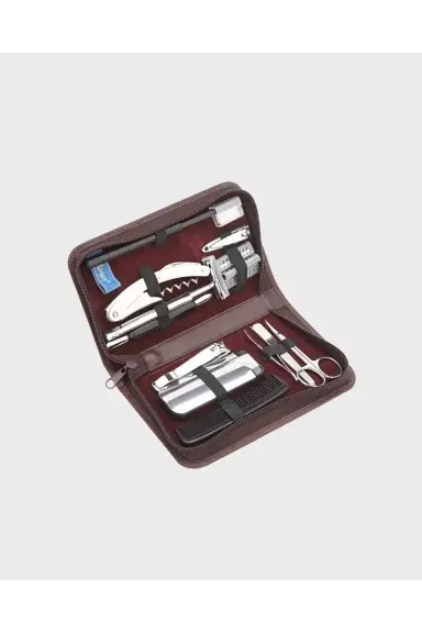 ROYCE New York Monogrammed Leather Travel Grooming Toiletry Kit, Personalized | Thumbnail 3 ROYCE New York Monogrammed Leather Travel Grooming Toiletry Kit, Personalized | Thumbnail 3