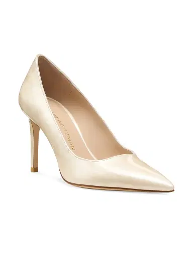 Stuart Weitzman Women's Power 85MM Leather Pumps - Linen | Thumbnail 2 Stuart Weitzman Women's Power 85MM Leather Pumps - Linen | Thumbnail 2