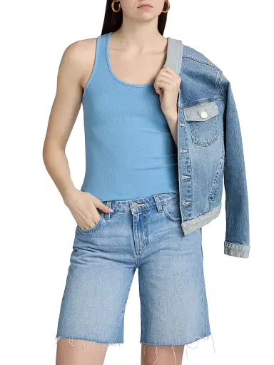 L'AGENCE Women's Adira Rib-Knit Tank - Allure Blue | Thumbnail 3 L'AGENCE Women's Adira Rib-Knit Tank - Allure Blue | Thumbnail 3