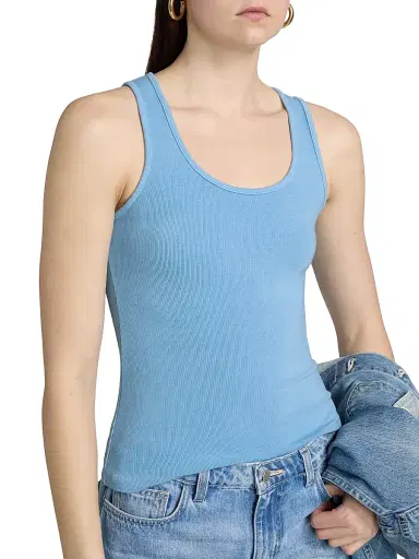 L'AGENCE Women's Adira Rib-Knit Tank - Allure Blue | Thumbnail 6 L'AGENCE Women's Adira Rib-Knit Tank - Allure Blue | Thumbnail 6