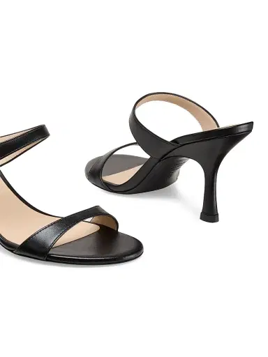 Stuart Weitzman Women's Nudist 85MM Leather Sandals - Black | Thumbnail 4 Stuart Weitzman Women's Nudist 85MM Leather Sandals - Black | Thumbnail 4