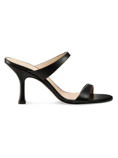Stuart Weitzman Women's Nudist 85MM Leather Sandals - Black | Thumbnail 1 Stuart Weitzman Women's Nudist 85MM Leather Sandals - Black | Thumbnail 1