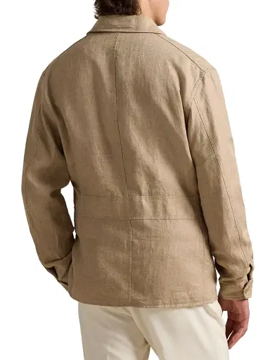 Polo Ralph Lauren Men's Herringone Linen 5-Pocket Work Jacket - Natural Herringbone | Thumbnail 4 Polo Ralph Lauren Men's Herringone Linen 5-Pocket Work Jacket - Natural Herringbone | Thumbnail 4