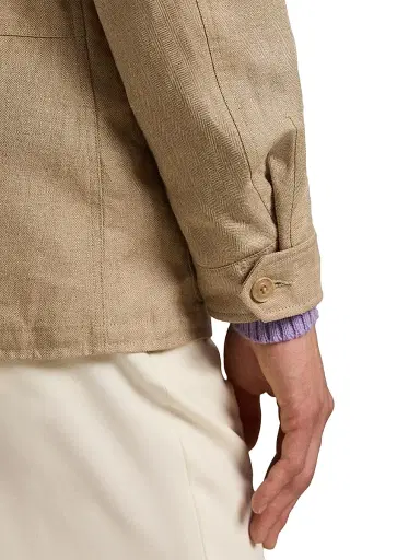 Polo Ralph Lauren Men's Herringone Linen 5-Pocket Work Jacket - Natural Herringbone | Thumbnail 7 Polo Ralph Lauren Men's Herringone Linen 5-Pocket Work Jacket - Natural Herringbone | Thumbnail 7