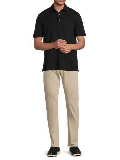 Ralph Lauren Purple Label Men's Cotton-Cashmere Piqué Polo Shirt - Classic Black | Thumbnail 2 Ralph Lauren Purple Label Men's Cotton-Cashmere Piqué Polo Shirt - Classic Black | Thumbnail 2