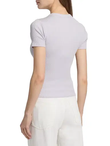 rag & bone Women's Essential Rib Stretch-Cotton Crewneck T-Shirt - Lavender Mist - Size XL | Thumbnail 5 rag & bone Women's Essential Rib Stretch-Cotton Crewneck T-Shirt - Lavender Mist - Size XL | Thumbnail 5