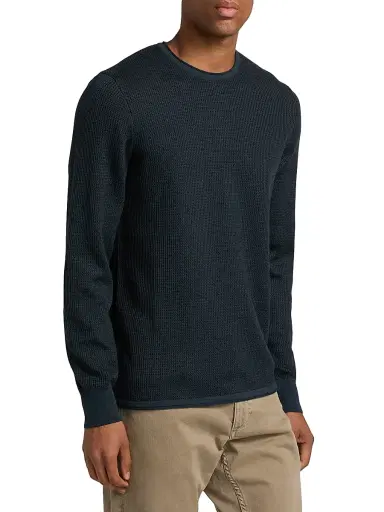 rag & bone Men's Gregory Wool-Blend Crewneck Sweater - Navy | Thumbnail 4 rag & bone Men's Gregory Wool-Blend Crewneck Sweater - Navy | Thumbnail 4