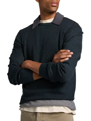 rag & bone Men's Gregory Wool-Blend Crewneck Sweater - Navy | Thumbnail 6 rag & bone Men's Gregory Wool-Blend Crewneck Sweater - Navy | Thumbnail 6