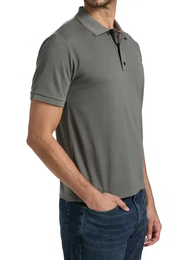 rag & bone Men's K-P Slim-Fit Polo Shirt - Grey Mist | Thumbnail 4 rag & bone Men's K-P Slim-Fit Polo Shirt - Grey Mist | Thumbnail 4