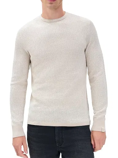 rag & bone Men's Gregory Wool-Blend Crewneck Sweater - Desert | Thumbnail 3 rag & bone Men's Gregory Wool-Blend Crewneck Sweater - Desert | Thumbnail 3