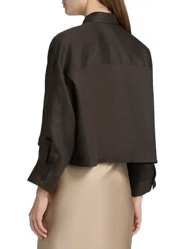 TWP Women's Next Ex Cotton-Silk Button-Front Shirt - Chocolate | Thumbnail 5 TWP Women's Next Ex Cotton-Silk Button-Front Shirt - Chocolate | Thumbnail 5