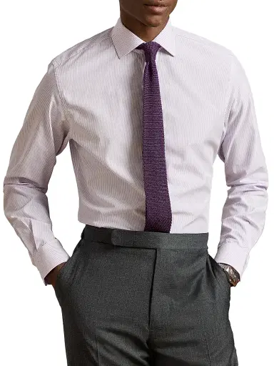 Ralph Lauren Purple Label Men's Mini-Bengal-Stripe Shirt - Lavender - Size 17 | Thumbnail 3 Ralph Lauren Purple Label Men's Mini-Bengal-Stripe Shirt - Lavender - Size 17 | Thumbnail 3