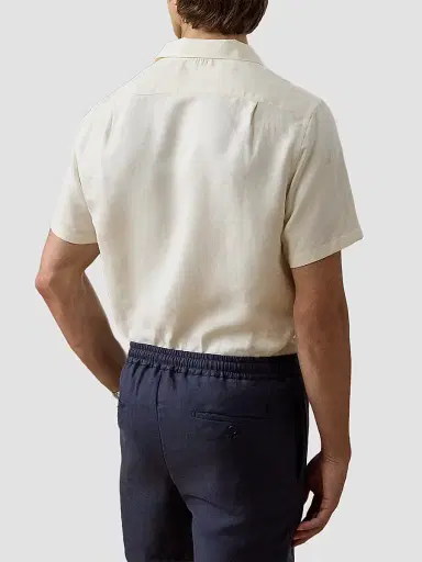 Ralph Lauren Purple Label Men's Silk-Linen Camp Shirt - Classic Cream - Size XXL | Thumbnail 3 Ralph Lauren Purple Label Men's Silk-Linen Camp Shirt - Classic Cream - Size XXL | Thumbnail 3