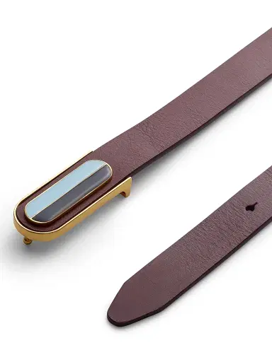 rag & bone Women's Lenox Enamel Plate Buckle Belt - Deep Plum | Thumbnail 2 rag & bone Women's Lenox Enamel Plate Buckle Belt - Deep Plum | Thumbnail 2