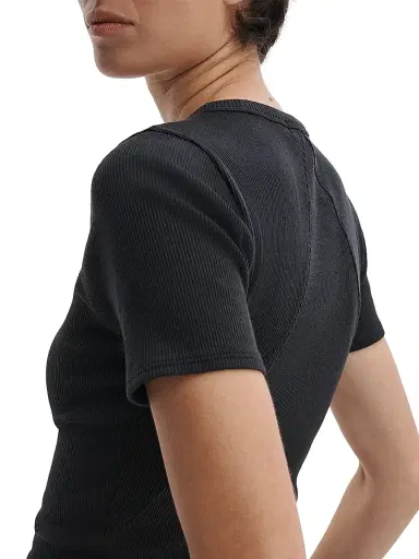 rag & bone Women's Essential Rib Stretch-Cotton Crewneck T-Shirt - Black - Size Large | Thumbnail 5 rag & bone Women's Essential Rib Stretch-Cotton Crewneck T-Shirt - Black - Size Large | Thumbnail 5