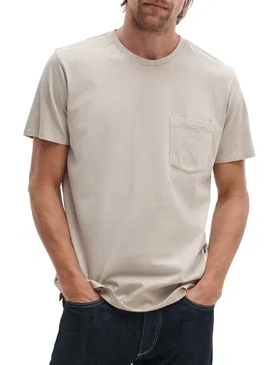 rag & bone Men's Crewneck Cotton T-Shirt - Taupe | Thumbnail 3 rag & bone Men's Crewneck Cotton T-Shirt - Taupe | Thumbnail 3