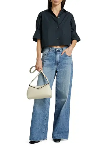 TWP Women's Next Ex Poplin Cropped Shirt - Midnight | Thumbnail 2 TWP Women's Next Ex Poplin Cropped Shirt - Midnight | Thumbnail 2