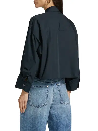 TWP Women's Next Ex Poplin Cropped Shirt - Midnight | Thumbnail 5 TWP Women's Next Ex Poplin Cropped Shirt - Midnight | Thumbnail 5