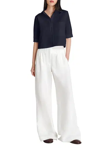 TWP Women's Short Lived Cropped Shirt - Midnight - Size Large | Thumbnail 2 TWP Women's Short Lived Cropped Shirt - Midnight - Size Large | Thumbnail 2