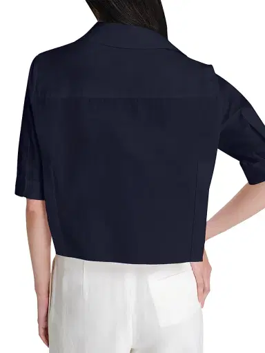 TWP Women's Short Lived Cropped Shirt - Midnight - Size Large | Thumbnail 4 TWP Women's Short Lived Cropped Shirt - Midnight - Size Large | Thumbnail 4