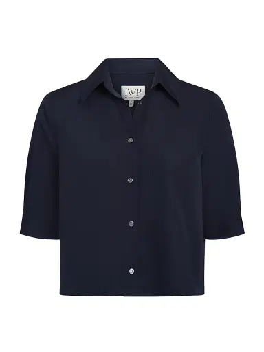 TWP Women's Short Lived Cropped Shirt - Midnight - Size Large | Thumbnail 1 TWP Women's Short Lived Cropped Shirt - Midnight - Size Large | Thumbnail 1