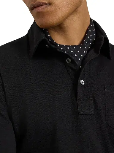 Ralph Lauren Purple Label Men's Cotton-Cashmere Piqué Polo Shirt - Classic Black | Thumbnail 5 Ralph Lauren Purple Label Men's Cotton-Cashmere Piqué Polo Shirt - Classic Black | Thumbnail 5
