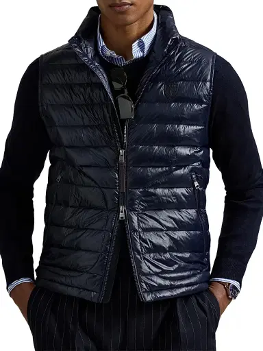 Polo Ralph Lauren Men's Quilted Down Vest - Collection Navy Glossy | Thumbnail 3 Polo Ralph Lauren Men's Quilted Down Vest - Collection Navy Glossy | Thumbnail 3