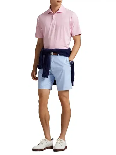 RLX Ralph Lauren Men's Lightweight Airflow Jersey Short-Sleeve Polo Shirt - Carmel Pink - Size XXL | Thumbnail 2 RLX Ralph Lauren Men's Lightweight Airflow Jersey Short-Sleeve Polo Shirt - Carmel Pink - Size XXL | Thumbnail 2