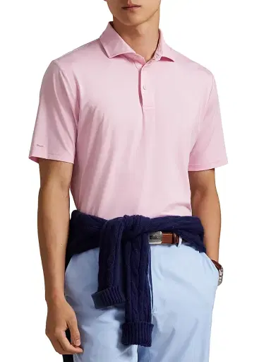 RLX Ralph Lauren Men's Lightweight Airflow Jersey Short-Sleeve Polo Shirt - Carmel Pink - Size XXL | Thumbnail 3 RLX Ralph Lauren Men's Lightweight Airflow Jersey Short-Sleeve Polo Shirt - Carmel Pink - Size XXL | Thumbnail 3
