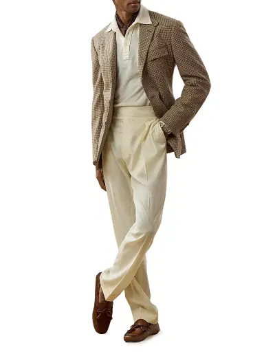 Ralph Lauren Purple Label Men's Cotton-Cashmere Piqué Polo Shirt - Classic Cream - Size XXL | Thumbnail 2 Ralph Lauren Purple Label Men's Cotton-Cashmere Piqué Polo Shirt - Classic Cream - Size XXL | Thumbnail 2