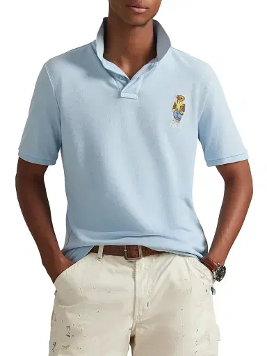 Polo Ralph Lauren Men's Polo Bear Cotton Polo Shirt - Southport Blue Heritage Bear | Thumbnail 3 Polo Ralph Lauren Men's Polo Bear Cotton Polo Shirt - Southport Blue Heritage Bear | Thumbnail 3