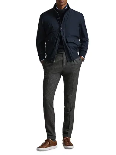 Polo Ralph Lauren Men's Gabardine Stand Collar Bomber Jacket - Collection Navy | Thumbnail 2 Polo Ralph Lauren Men's Gabardine Stand Collar Bomber Jacket - Collection Navy | Thumbnail 2