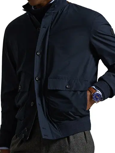 Polo Ralph Lauren Men's Gabardine Stand Collar Bomber Jacket - Collection Navy | Thumbnail 5 Polo Ralph Lauren Men's Gabardine Stand Collar Bomber Jacket - Collection Navy | Thumbnail 5