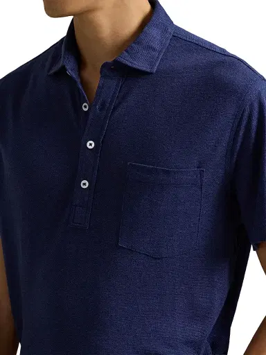 Polo Ralph Lauren Men's Short Sleeve Linen Pique Polo Shirt - Newport Navy - Size XL | Thumbnail 6 Polo Ralph Lauren Men's Short Sleeve Linen Pique Polo Shirt - Newport Navy - Size XL | Thumbnail 6