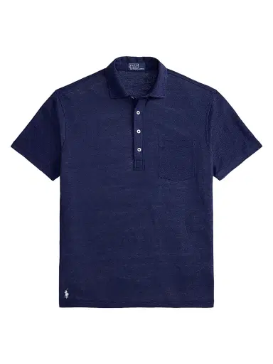Polo Ralph Lauren Men's Short Sleeve Linen Pique Polo Shirt - Newport Navy - Size XL | Thumbnail 1 Polo Ralph Lauren Men's Short Sleeve Linen Pique Polo Shirt - Newport Navy - Size XL | Thumbnail 1