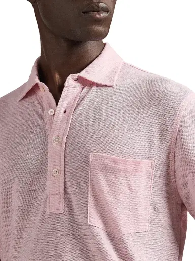 Polo Ralph Lauren Men's Short Sleeve Linen Pique Polo Shirt - Garden Pink - Size XXL | Thumbnail 5 Polo Ralph Lauren Men's Short Sleeve Linen Pique Polo Shirt - Garden Pink - Size XXL | Thumbnail 5