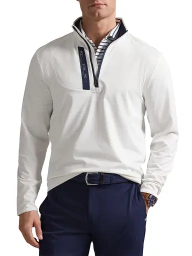RLX Ralph Lauren Men's Luxury Jersey Quarter-Zip Sweatshirt - Ceramic White - Size XXL | Thumbnail 3 RLX Ralph Lauren Men's Luxury Jersey Quarter-Zip Sweatshirt - Ceramic White - Size XXL | Thumbnail 3