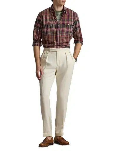 Polo Ralph Lauren Men's Bleeding Madras Cotton Shirt - Navy Berry Multi - Size XXL | Thumbnail 2 Polo Ralph Lauren Men's Bleeding Madras Cotton Shirt - Navy Berry Multi - Size XXL | Thumbnail 2