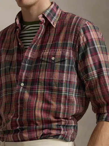 Polo Ralph Lauren Men's Bleeding Madras Cotton Shirt | Thumbnail 6 Polo Ralph Lauren Men's Bleeding Madras Cotton Shirt | Thumbnail 6