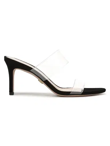 Veronica Beard Women's Asha 75MM Transparent Stiletto Sandals - Clear Black | Thumbnail 1 Veronica Beard Women's Asha 75MM Transparent Stiletto Sandals - Clear Black | Thumbnail 1