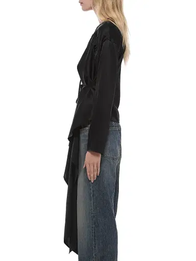 Helmut Lang Women's Scarf-Drape Silk Top - Black | Thumbnail 4 Helmut Lang Women's Scarf-Drape Silk Top - Black | Thumbnail 4