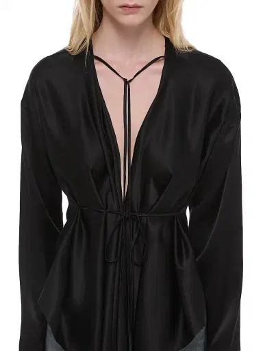 Helmut Lang Women's Scarf-Drape Silk Top - Black | Thumbnail 7 Helmut Lang Women's Scarf-Drape Silk Top - Black | Thumbnail 7