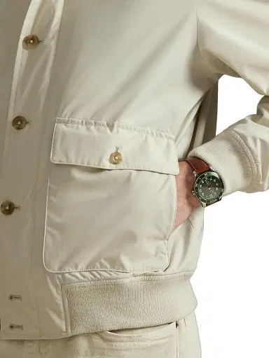 Polo Ralph Lauren Men's Gabardine Stand Collar Bomber Jacket - Basic Sand | Thumbnail 5 Polo Ralph Lauren Men's Gabardine Stand Collar Bomber Jacket - Basic Sand | Thumbnail 5