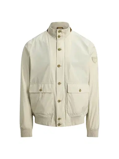 Polo Ralph Lauren Men's Gabardine Stand Collar Bomber Jacket - Basic Sand | Thumbnail 1 Polo Ralph Lauren Men's Gabardine Stand Collar Bomber Jacket - Basic Sand | Thumbnail 1