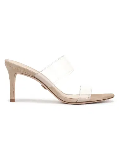 Veronica Beard Women's Asha 75MM Transparent Stiletto Sandals - Clear Sand | Thumbnail 1 Veronica Beard Women's Asha 75MM Transparent Stiletto Sandals - Clear Sand | Thumbnail 1