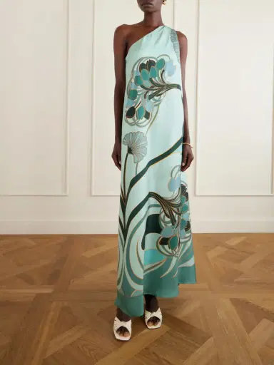 La DoubleJ Printed Silk Satin Maxi Dress | Thumbnail 3 La DoubleJ Printed Silk Satin Maxi Dress | Thumbnail 3