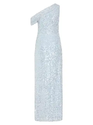 Milly Women's Stevie Sequin One-Shoulder Maxi Dress - Light Blue | Thumbnail 3 Milly Women's Stevie Sequin One-Shoulder Maxi Dress - Light Blue | Thumbnail 3