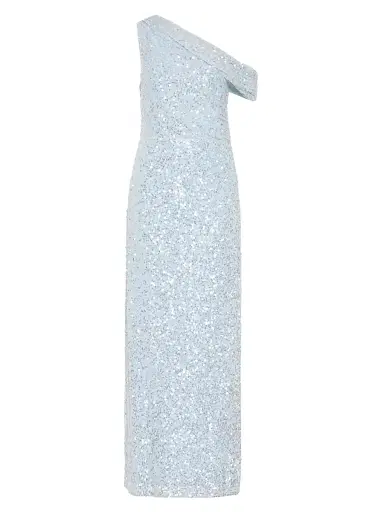 Milly Women's Stevie Sequin One-Shoulder Maxi Dress - Light Blue | Thumbnail 1 Milly Women's Stevie Sequin One-Shoulder Maxi Dress - Light Blue | Thumbnail 1