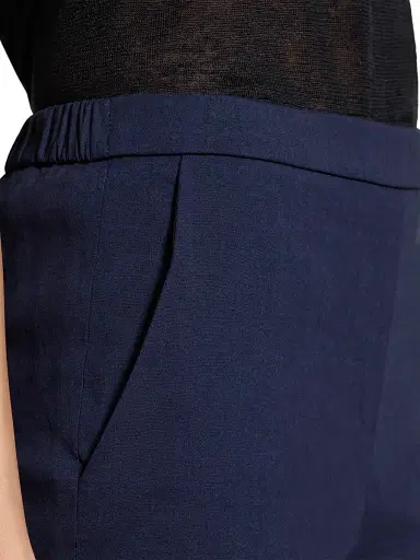 Theory Women's Treeca Linen Pull-On Crop Pants - Midnight Navy | Thumbnail 6 Theory Women's Treeca Linen Pull-On Crop Pants - Midnight Navy | Thumbnail 6